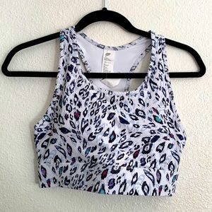 Mila cheetah medium impact Fabletics sports bra S